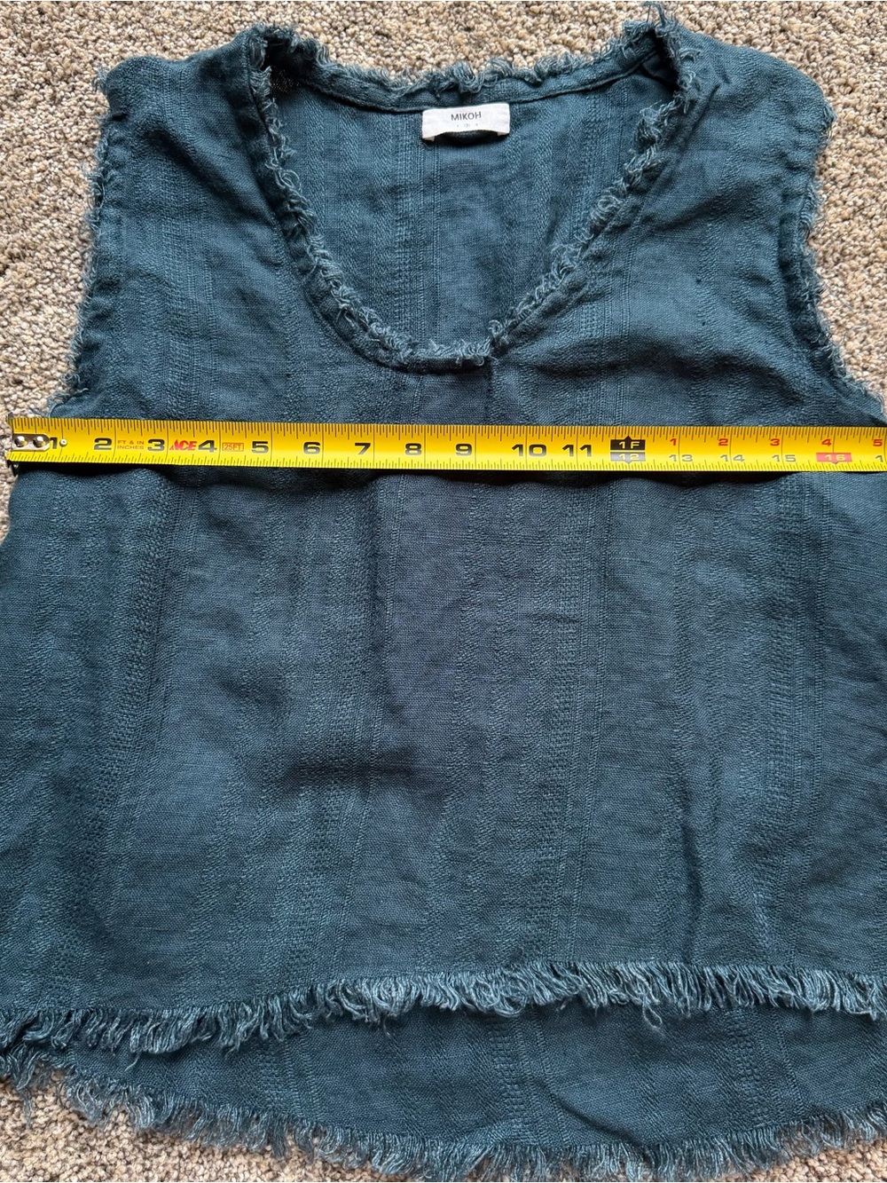 Mikoh Himalayas Frayed Sleeveless Linen Top Sz XS Costal Beach Cottagecore Boho - Picture 6 of 10